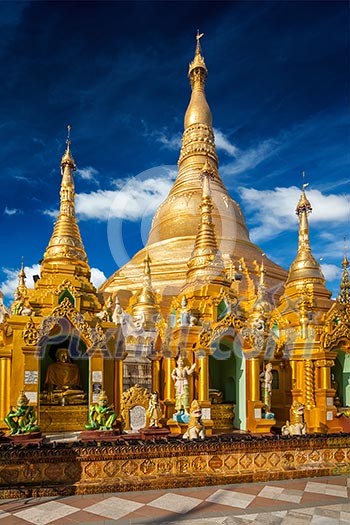 Myanmer famous sacred place and tourist attraction landmark - Shwedagon Paya pagoda. Yangon, Myanmar Myanmer famous sacred place and tourist attraction landmark - Shwedagon Paya pagoda. Yangon, Myanmar