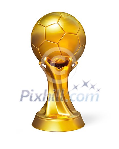 Golden soccer ball award prize isolated on white Golden soccer ball award prize isolated on white