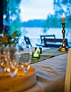 Evening table setting with candles