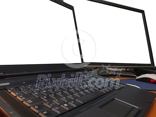 emty dual display computer system emty dual display computer system