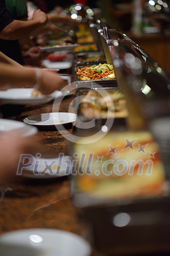 catering buffet food indoor in luxury restaurant with meat colorful fruits and vegetables catering buffet food indoor in luxury restaurant with meat colorful fruits and vegetables