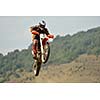 motocross bike in a race representing concept of speed and power in extreme man sport