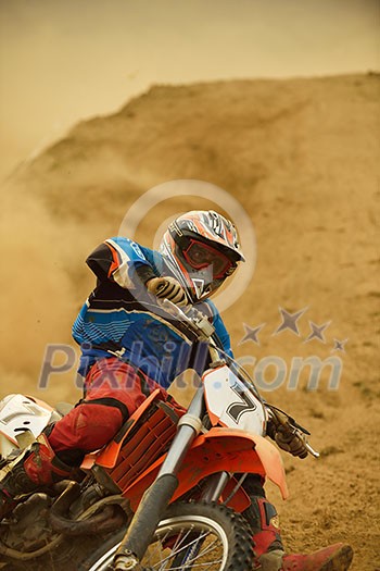 motocross bike in a race representing concept of speed and power in extreme man sport motocross bike in a race representing concept of speed and power in extreme man sport