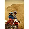 motocross bike in a race representing concept of speed and power in extreme man sport