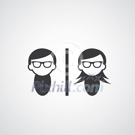 vector symbol man and woman glasses style vector symbol man and woman glasses style