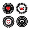 vector heart shape label design  