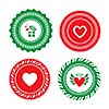 vector heart shape label design  