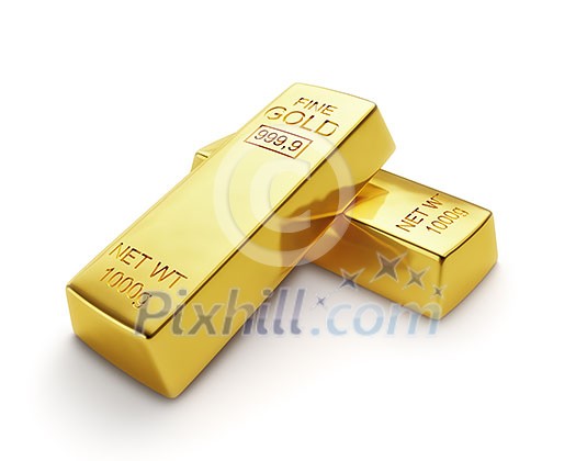 Bank gold bars isolated Bank gold bars isolated