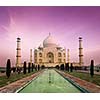 Taj Mahal on sunset, Indian Symbol - India travel background. Agra, Uttar Pradesh, India