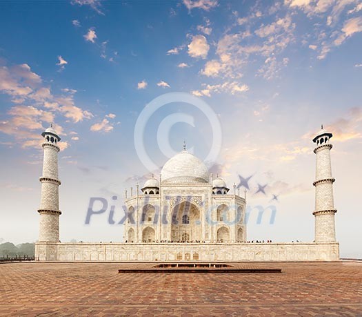 Taj Mahal. Indian Symbol - India travel background. Agra, India Taj Mahal. Indian Symbol - India travel background. Agra, India
