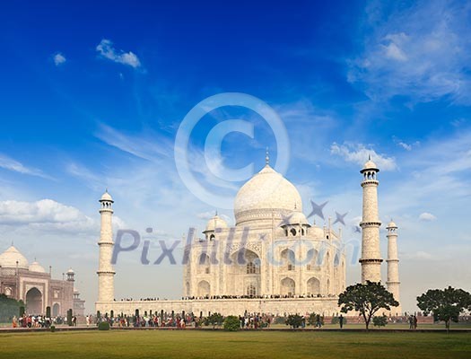 Taj Mahal. Indian Symbol - India travel background. Agra, India Taj Mahal. Indian Symbol - India travel background. Agra, India