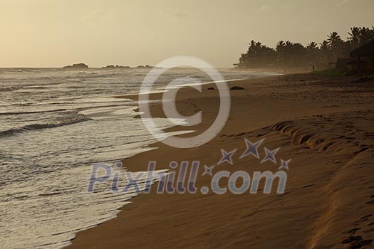 Tropical sunset on ocean. Sri Lanka Tropical sunset on ocean. Sri Lanka