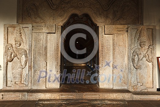 Entrance to Very important Buddhist shrine - Temple of the Tooth. Sri Lanka Entrance to Very important Buddhist shrine - Temple of the Tooth. Sri Lanka