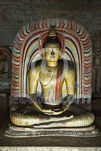 Ancient Buddha image in Dambulla Rock Temple caves, Sri Lanka Ancient Buddha image in Dambulla Rock Temple caves, Sri Lanka