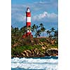 Lighthouse.  and sea. Kovalam (Vizhinjam) Kerala, India