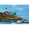 Lighthouse.  and sea. Kovalam (Vizhinjam) Kerala, India