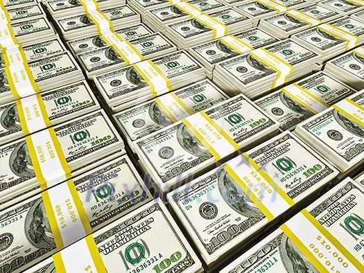 Background of rows of US dollars bundles Background of rows of US dollars bundles