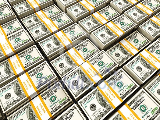 Background of rows of US dollars bundles Background of rows of US dollars bundles