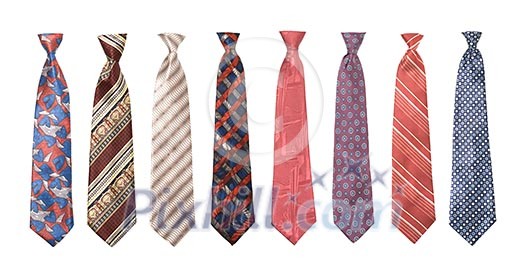 Set of man ties isolated on white - ready to insert on any shirt Set of man ties isolated on white - ready to insert on any shirt