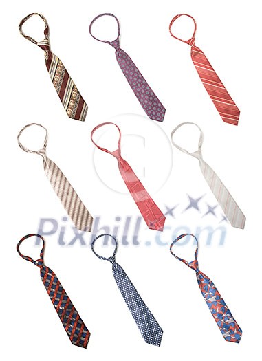Set of man's ties isolated on white Set of man's ties isolated on white