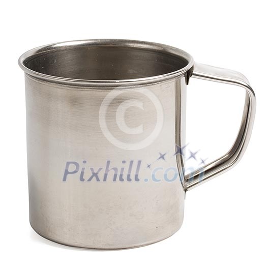 Simple metal cup isolated on white Simple metal cup isolated on white