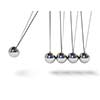 Action sequrence concept background - Newton's cradle executive toy isolated on white background