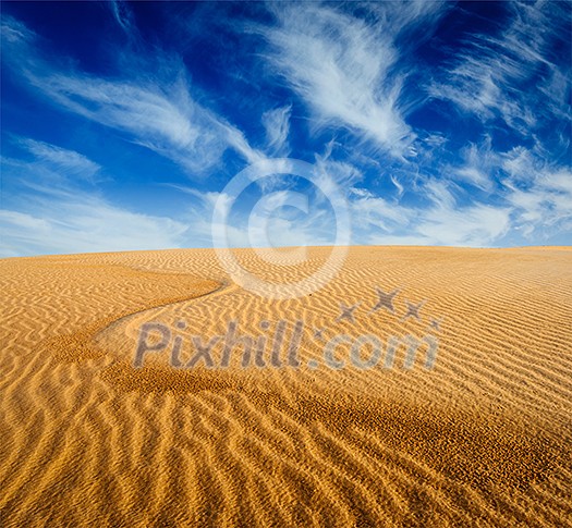 Desert sand dunes on sunrise, Mui Ne, Vietnam