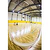 interior of a modern multifunctional gymnasium with young people