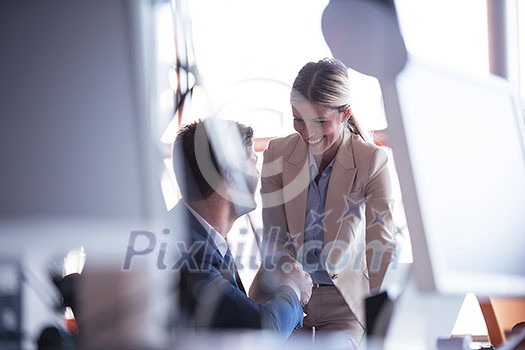 happy young business man portrait in bright modern office indoor happy young business man portrait in bright modern office indoor