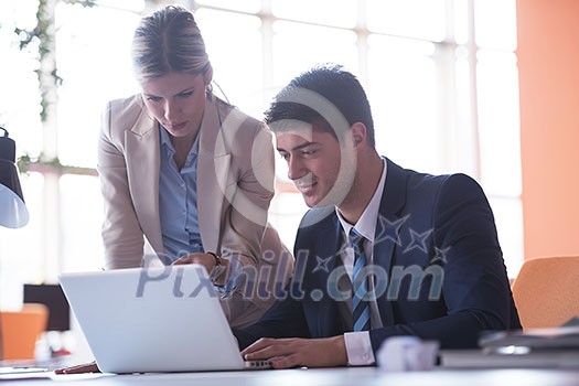 happy young business man portrait in bright modern office indoor happy young business man portrait in bright modern office indoor