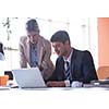 happy young business man portrait in bright modern office indoor