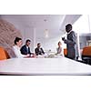 young business people group have meeting and working in modern bright office indoor