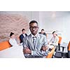 young business people group have meeting and working in modern bright office indoor