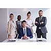 young business people group have meeting and working in modern bright office indoor