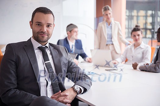 young business people group have meeting and working in modern bright office indoor young business people group have meeting and working in modern bright office indoor