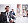 young business people group have meeting and working in modern bright office indoor