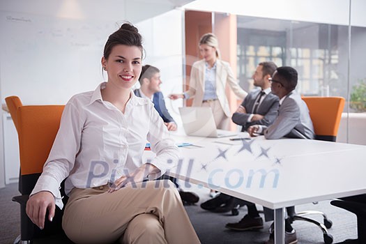 young business people group have meeting and working in modern bright office indoor young business people group have meeting and working in modern bright office indoor