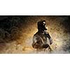Stalker against nuclear background. Disaster and pollution