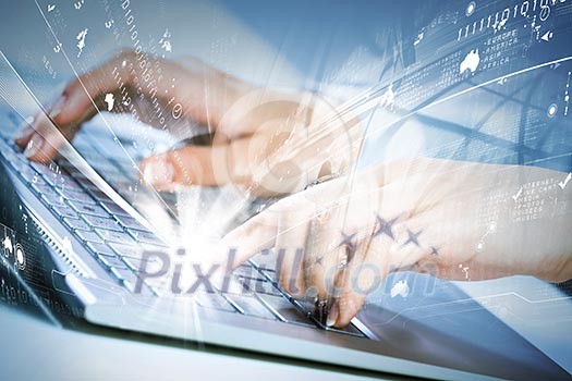 Close up image of businesswoman hands typing on keyboard Close up image of businesswoman hands typing on keyboard