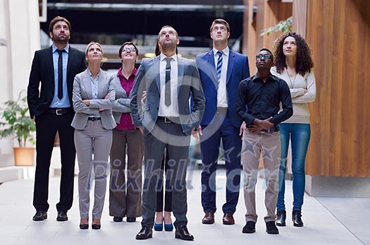 young multi ethnic business people group walking standing and top view young multi ethnic business people group walking standing and top view