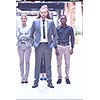 young multi ethnic business people group walking standing and top view