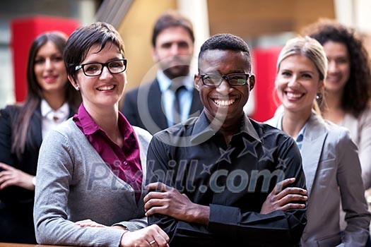 young multi ethnic business people group walking standing and top view young multi ethnic business people group walking standing and top view