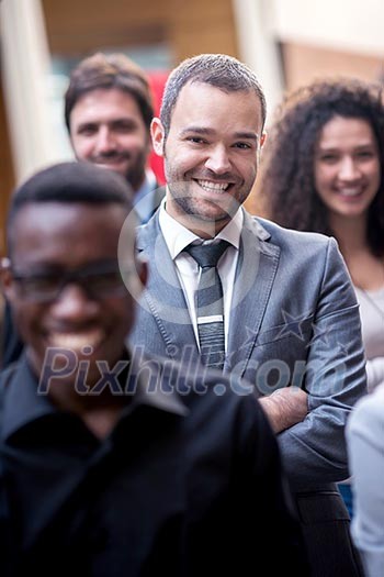 young multi ethnic business people group walking standing and top view young multi ethnic business people group walking standing and top view