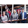 young multi ethnic business people group walking standing and top view