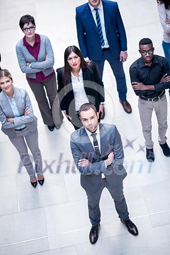 young multi ethnic business people group walking standing and top view young multi ethnic business people group walking standing and top view