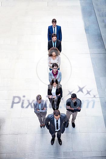 young multi ethnic business people group walking standing and top view young multi ethnic business people group walking standing and top view