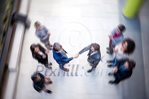 young multi ethnic business people group walking standing and top view young multi ethnic business people group walking standing and top view