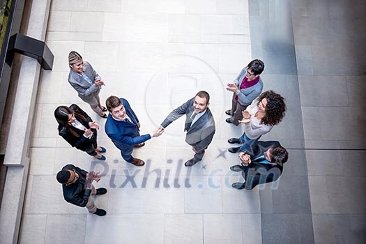 young multi ethnic business people group walking standing and top view young multi ethnic business people group walking standing and top view