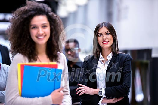 young multi ethnic business people group walking standing and top view young multi ethnic business people group walking standing and top view