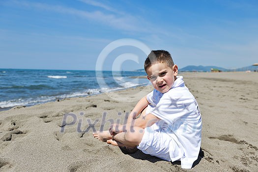 group of happy child on beach who have fun and play games group of happy child on beach who have fun and play games